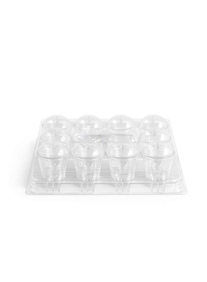 Pan Home طقم تقديم الحلويات القابل للتصرف 12 قطعة شفاف - Image 5