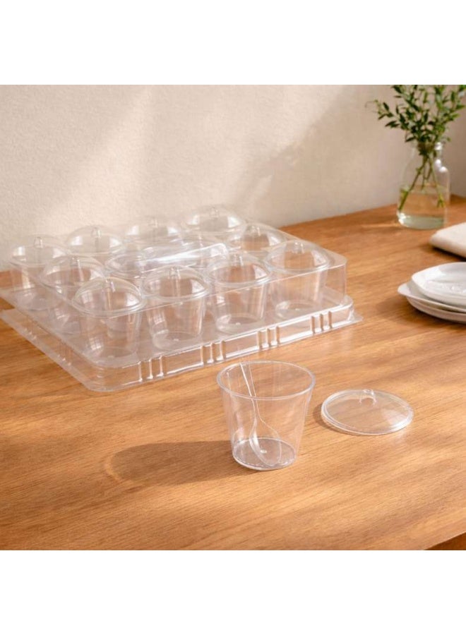 Pan Home طقم تقديم الحلويات القابل للتصرف 12 قطعة شفاف - Image 1