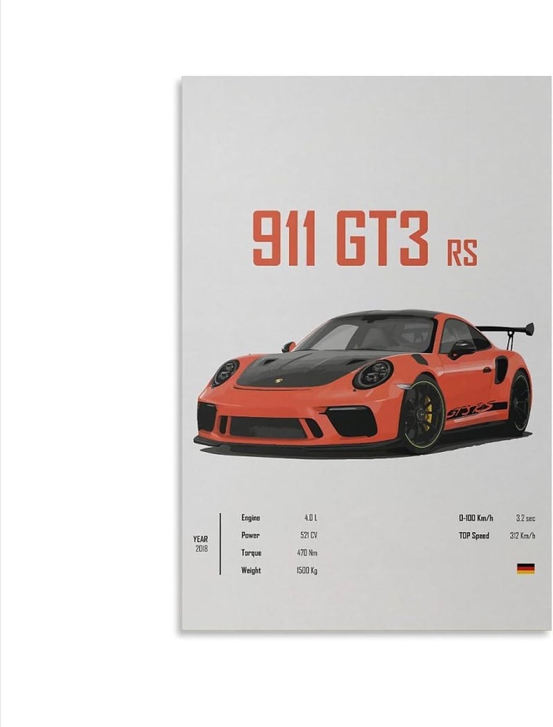 Dujoi 911 GT3RS Car Poster - Image 1