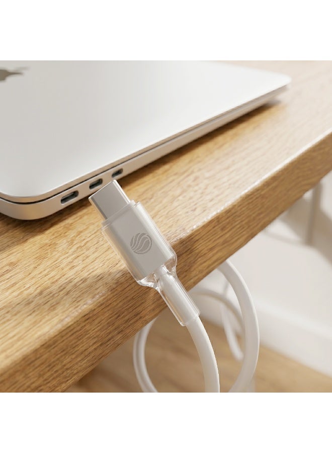 FIFTH ELEMENT LUMEN 2m Liquid Silicone USB-C to USB-C Cable, 60W PD Fast Charging for Phones, Tablets & Laptops – White - Image 3