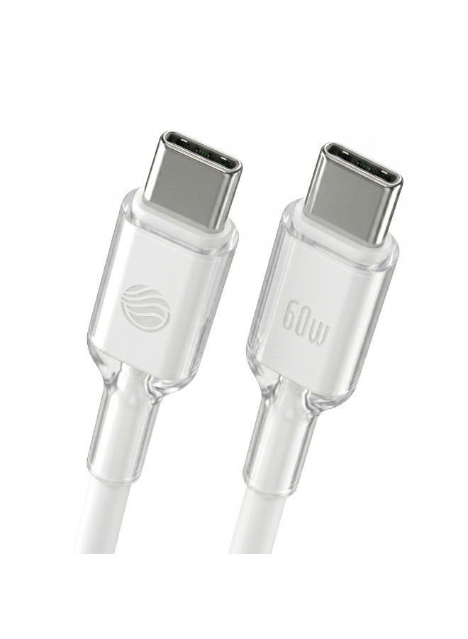 FIFTH ELEMENT LUMEN 2m Liquid Silicone USB-C to USB-C Cable, 60W PD Fast Charging for Phones, Tablets & Laptops – White - Image 4