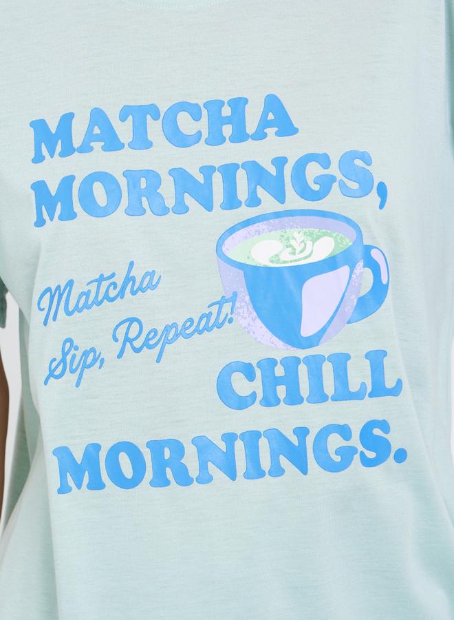 Styli Match Graphic Drop Shoulder T-Shirt and Ruffle Pyjama Set - Image 3
