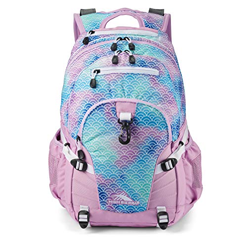 High Sierra Loop Backpack, Travel, or Work Bookbag with tablet sleeve, One Size, Rainbow Scales - Image 4