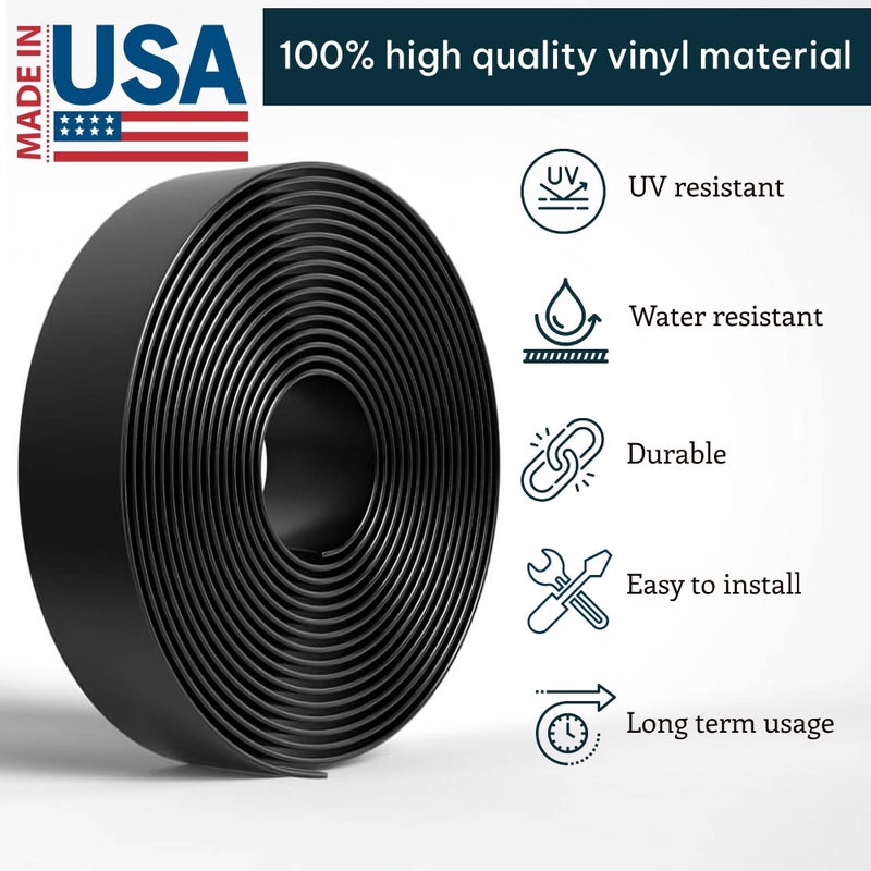 KOMORAX 1.5 Inch Wide, 20ft Long Vinyl Strap - Replacement Straps for Patio Chairs - Vinyl Strapping for Patio Furniture Repair - Durable Seat Repair Kit for Lawn Chairs, Outdoor Furniture (Black) - Image 2