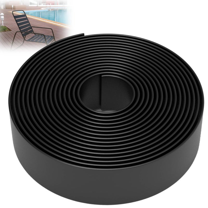 KOMORAX 1.5 Inch Wide, 20ft Long Vinyl Strap - Replacement Straps for Patio Chairs - Vinyl Strapping for Patio Furniture Repair - Durable Seat Repair Kit for Lawn Chairs, Outdoor Furniture (Black) - Image 1