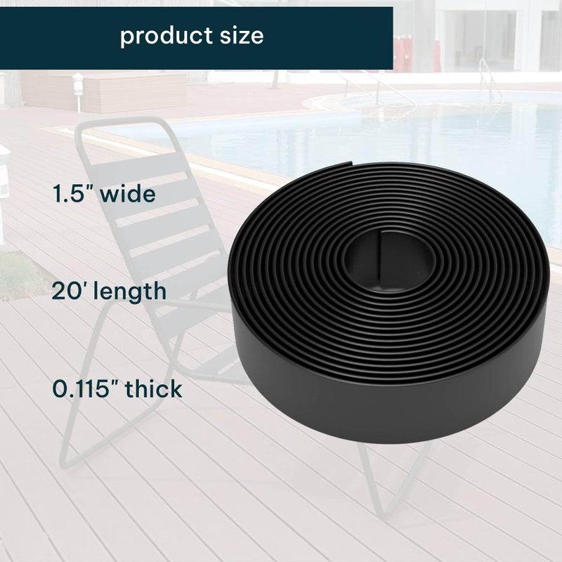 KOMORAX 1.5 Inch Wide, 20ft Long Vinyl Strap - Replacement Straps for Patio Chairs - Vinyl Strapping for Patio Furniture Repair - Durable Seat Repair Kit for Lawn Chairs, Outdoor Furniture (Black) - Image 3