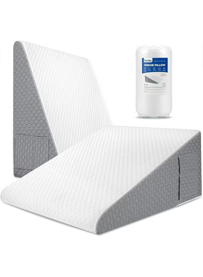 YelaJoy 1 pcs Wedge Pillow for Sleeping Bed Wedge Pillow for After Surgery Triangle Pillow Wedge for Acid RefluxGerd Snoring Post Surgery Leg Back Pain Relief - Soft Memory Foam Top & Washable Cover - Image 1