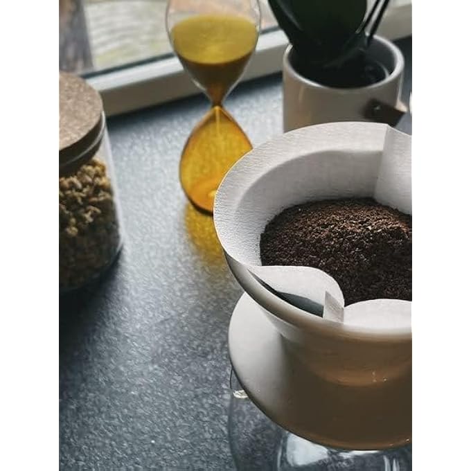 كورالبلو فلاتر القهوة المخروطية الصديق للبيئة الخالي من الكلور يمكن استخدام ورق فلتر القهوة القابل للتخلص من مرة واحدة في المنزل أو في المكتب أو لأغراض السفر، بالإضافة إلى فلتر مخروط بسعة 200 قطعة - Image 4