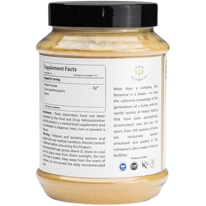 bixa BOTANICAL Ayurvedic Natural Herbal Supplement Cissus Powder (Cissus Quadrangularis/Hadjod) | Supports Bone & Cartilage Health | Natural Herbal Supplement (16 Ounce (Pack of 1)) - Image 3