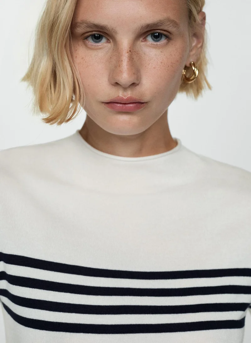 MANGO Striped Knit Sweater