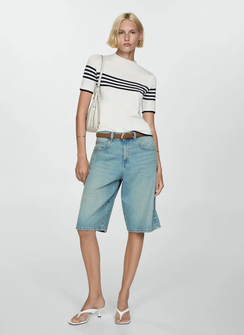 MANGO Striped Knit Sweater