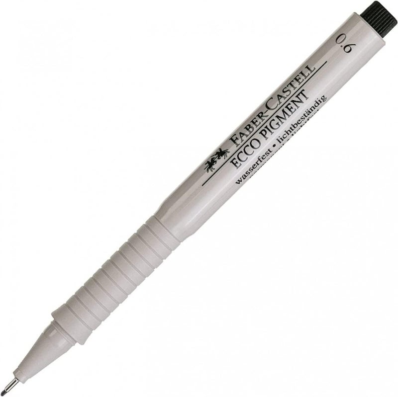 Faber-Castell ECCO PIGMENT Technical Pen, 0.6mm Fine Tip, Black Ink - Image 1