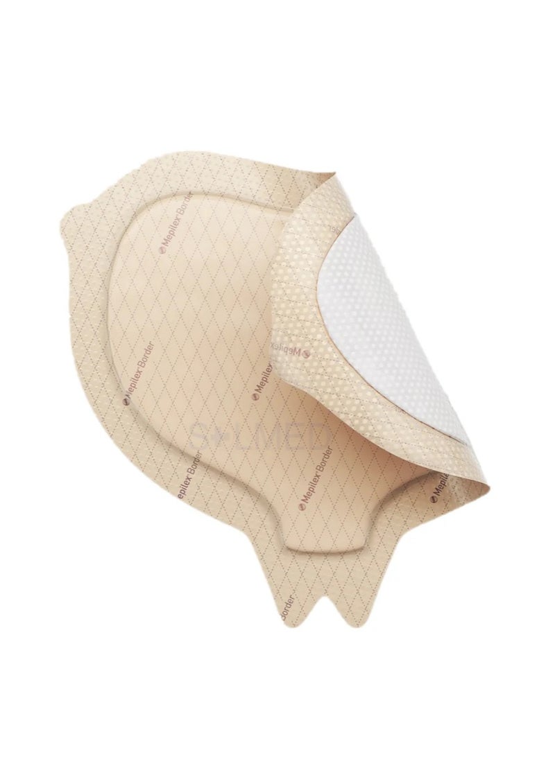 Silicone Foam Adhesive Sacral Dressing Wound Care for Pressure/Bed Sores, Pack of 5 (ME-0657) - Image 1