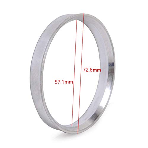 ZHTEAPR 4pcs Wheel Hub Centric Rings 72.6 72.56 to 57.1 OD=72.6mm ID=57.1mm Aluminium Alloy Wheel Hubrings 57.1 to 72.6 - Image 3