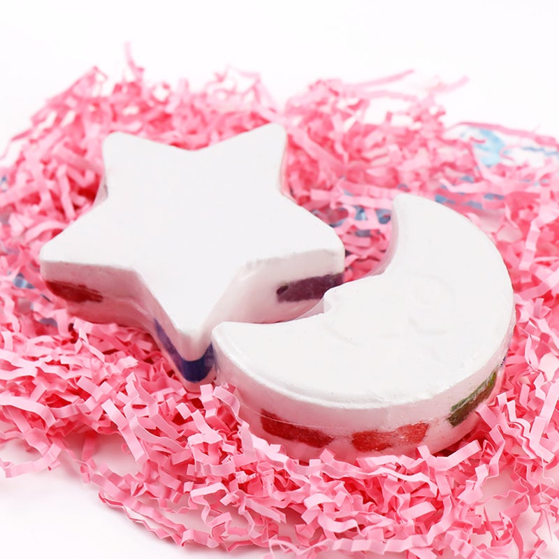 2pcs Rainbow Bath Bombs Handmade Bath Moon⋆ Shaped for Bubble Spa Bath Moisturize Dry Skin - Image 1