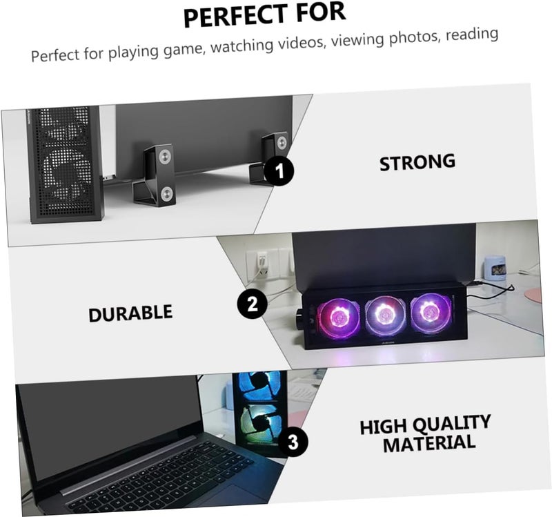 RGB Laptop Cooling Stand with Height Versatile Notebook Riser for Gaming Work Enhanced Heat Dissipation Convenience for Home Use - Image 3