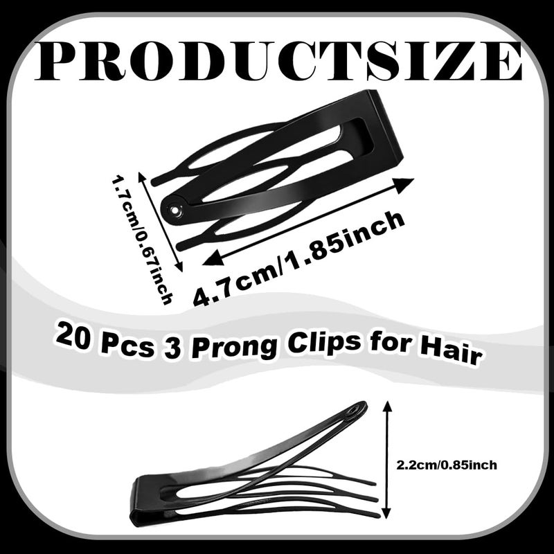 FZWONVUC 20 Pcs Double Grip Metal Snap Hair Clips for Women/Girls,Small Barrettes for Thin/Fine/Short Hair,Strong Hold Hair Accessories, (Black) - Image 2