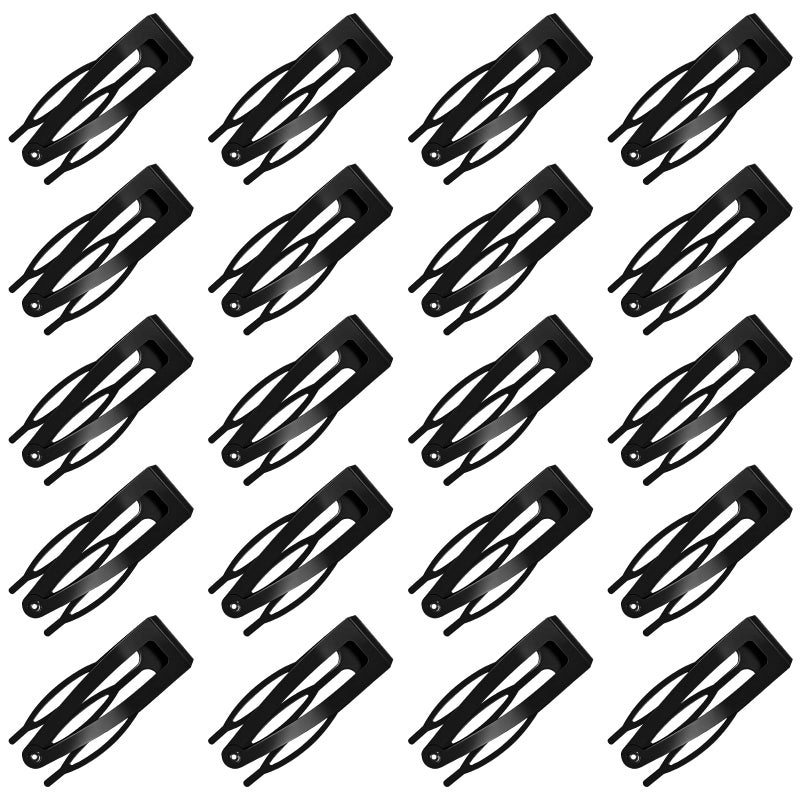FZWONVUC 20 Pcs Double Grip Metal Snap Hair Clips for Women/Girls,Small Barrettes for Thin/Fine/Short Hair,Strong Hold Hair Accessories, (Black) - Image 1