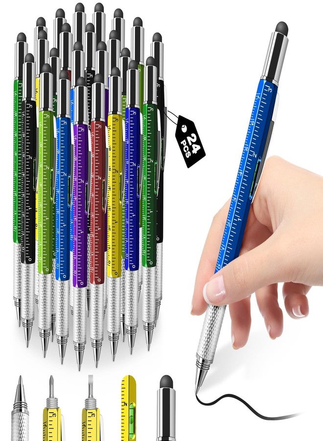 HOFASON Fathers Day Dad Gifts Bulk, 24 Pcs 6-in-1 Multitool Multi Tool Pen, Small Bulk Gifts for Men Dad, Christmas Stocking Stuffers, Bingo Prizes for Adults, Party Favor Cool Stuff, Pen Screwdriver - Image 1