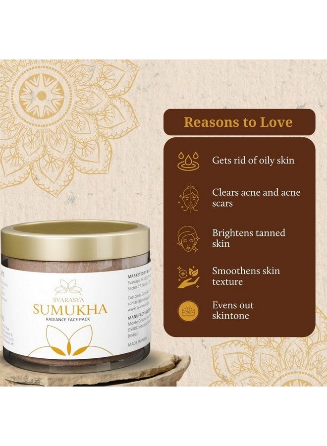 Svarasya Sumukha Ayurvedic Face Pack For Women (Ubtan Powder) | The Ancient Fairness Face Pack Powder With Natural Ingredients (Sandalwood Powder, Licorice Powder, Vetiver) For Oily And Blemished Skin| Face Pack For Glowing Skin | De Tan Pack For Tan Removal | Reduces Pigmentation | Helps To Clear Acne And Heal Acne Scars | Gives Nourished And Even-Toned Skin | (Powder, 100 Gms) - Image 2