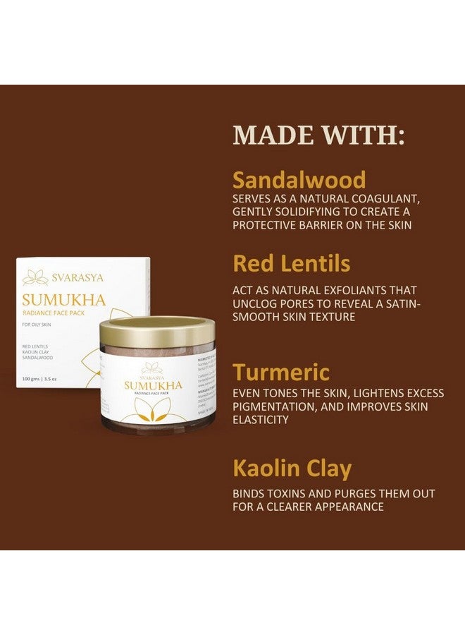 Svarasya Sumukha Ayurvedic Face Pack For Women (Ubtan Powder) | The Ancient Fairness Face Pack Powder With Natural Ingredients (Sandalwood Powder, Licorice Powder, Vetiver) For Oily And Blemished Skin| Face Pack For Glowing Skin | De Tan Pack For Tan Removal | Reduces Pigmentation | Helps To Clear Acne And Heal Acne Scars | Gives Nourished And Even-Toned Skin | (Powder, 100 Gms) - Image 3