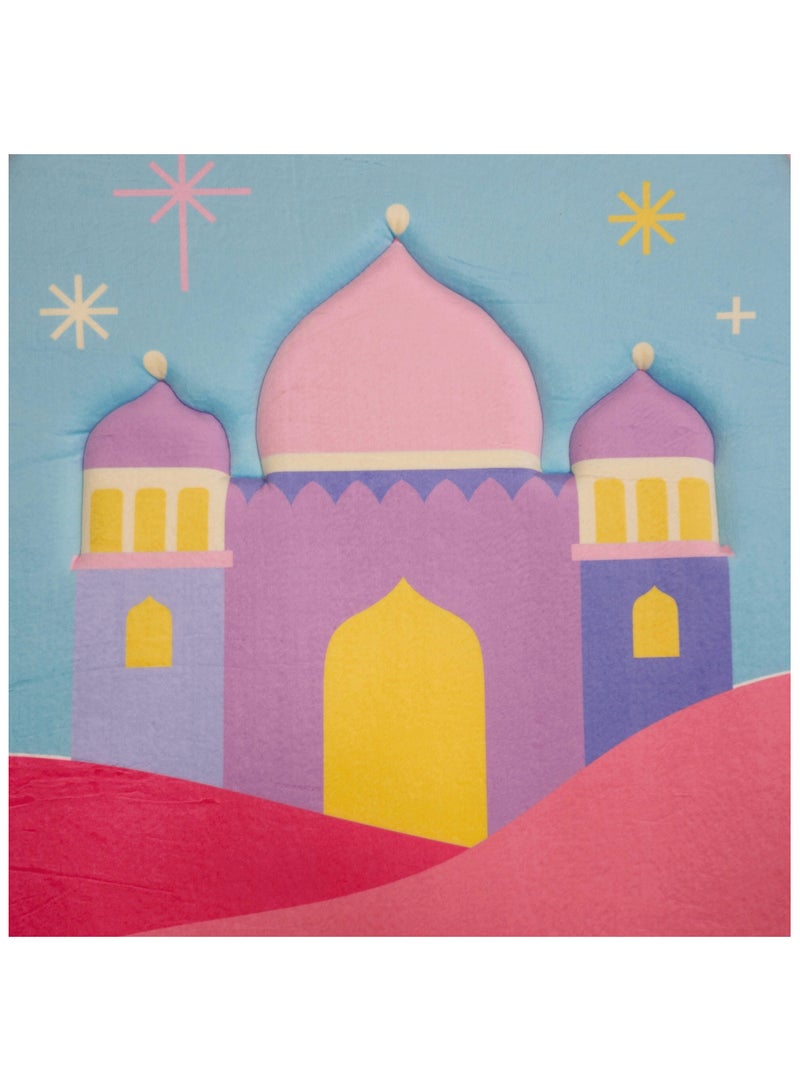 فابينني سجادة صلاة للأطفال 60×95 سم، سجادة صلاة من إسفنج الذاكرة للبنات على شكل قبة بتصميم ثلاثي الأبعاد ملون وشرابة، سجادة صلاة خفيفة الوزن غير قابلة للانزلاق للأطفال، سجادة هدايا، لون سماوي/وردي - Image 3