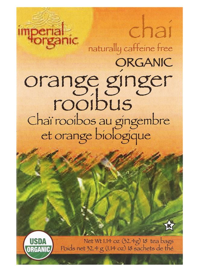 Uncle Lee's Tea Imperial Organic Orange Ginger Rooibus Chai Caffeine Free 18 Tea Bags 1.14 oz (32.4 g)