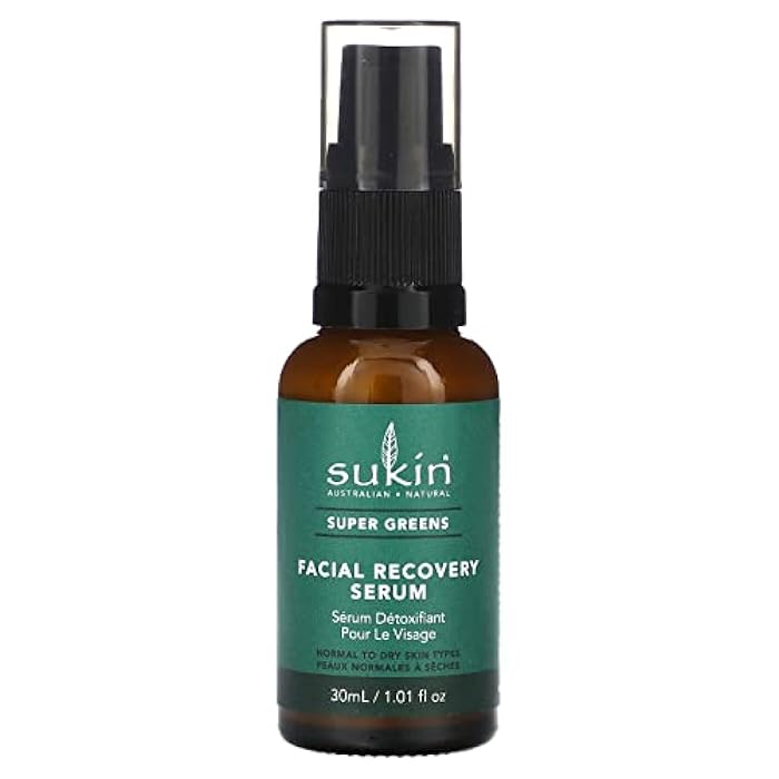 Sukin - Super Greens Facial Recovery Serum, Enhances Skins Radiance, 1.01 fl oz 30 mL - Image 1