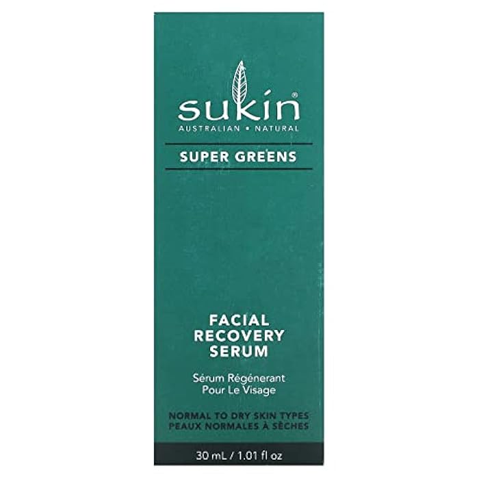 Sukin - Super Greens Facial Recovery Serum, Enhances Skins Radiance, 1.01 fl oz 30 mL - Image 2