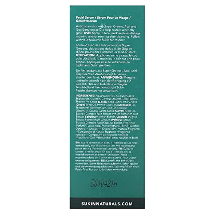 Sukin - Super Greens Facial Recovery Serum, Enhances Skins Radiance, 1.01 fl oz 30 mL - Image 3