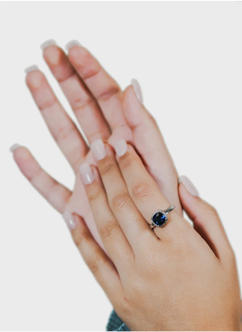 باكلي لندن Cushion Sparkle Solitaire Ring