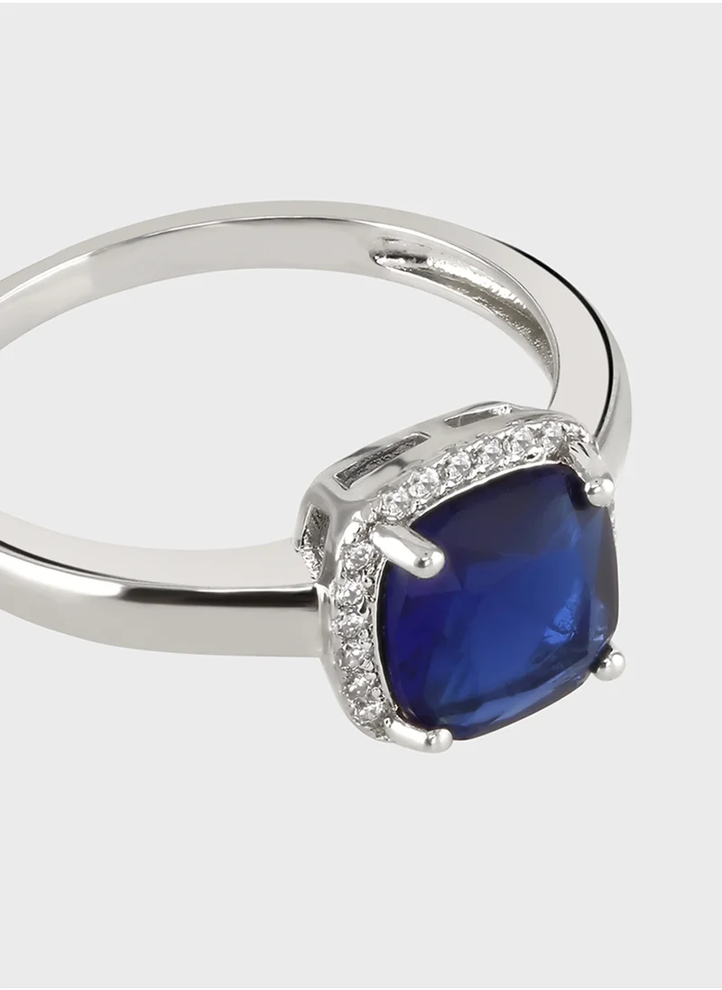 باكلي لندن Cushion Sparkle Solitaire Ring