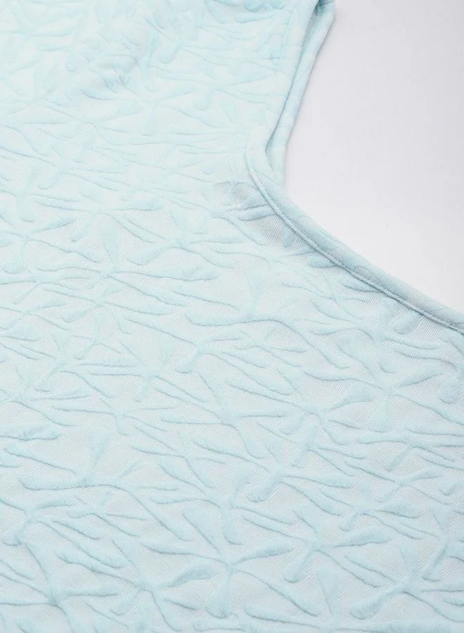 مرفوعة Women Regular Fit Textured Asymmetric Neck Sleeveless One Shoulder Top