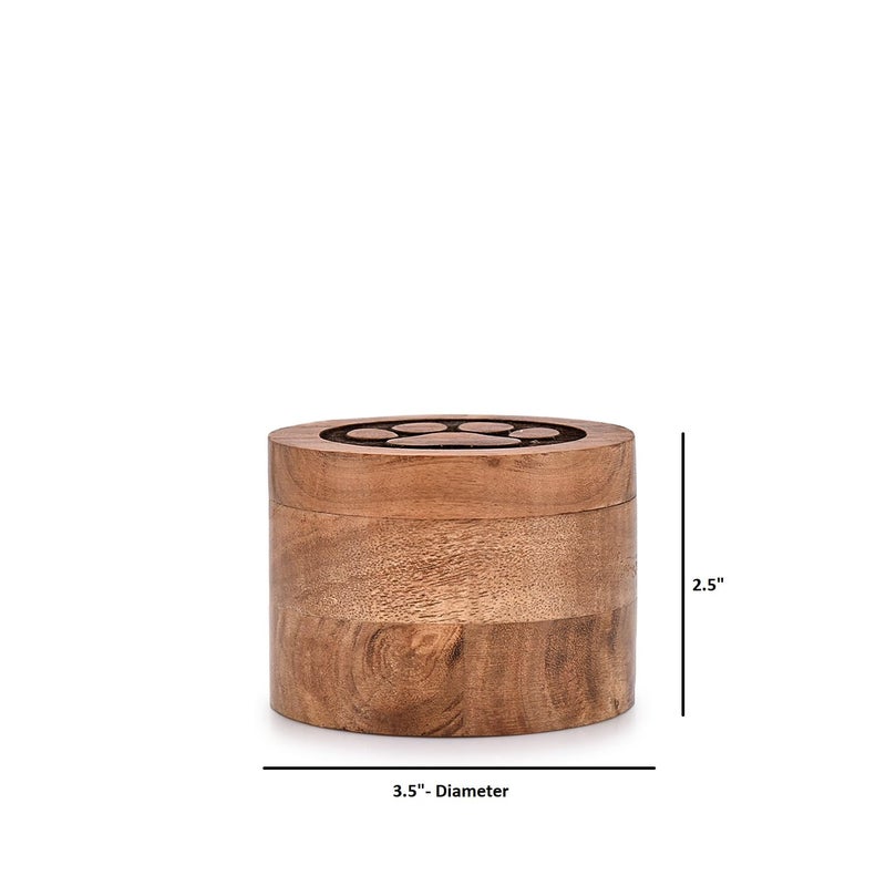 EDHAS Acacia Wood Decorative Urns Funeral Cremation Urn for Ashes for Dogs, Pet Urns for Cats (3.5" x 3.5" x 2.5") - Image 4