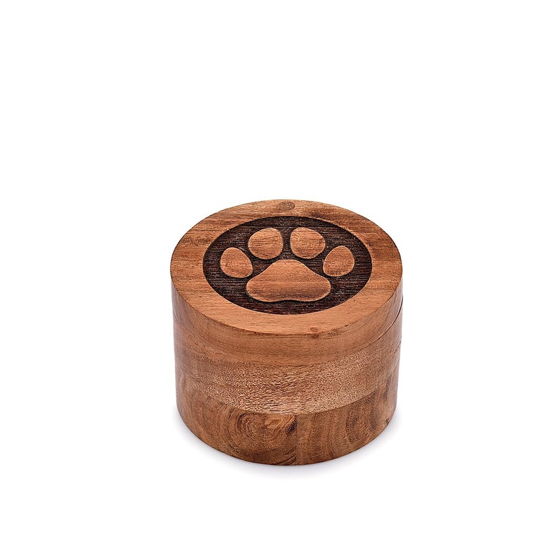 EDHAS Acacia Wood Decorative Urns Funeral Cremation Urn for Ashes for Dogs, Pet Urns for Cats (3.5" x 3.5" x 2.5") - Image 2