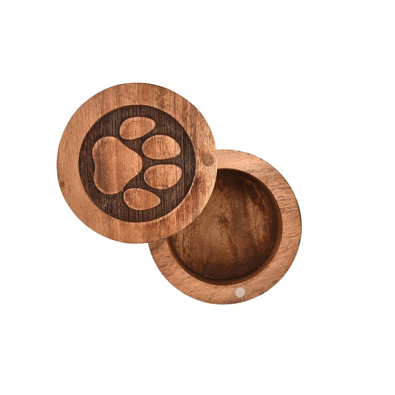 EDHAS Acacia Wood Decorative Urns Funeral Cremation Urn for Ashes for Dogs, Pet Urns for Cats (3.5" x 3.5" x 2.5") - Image 3