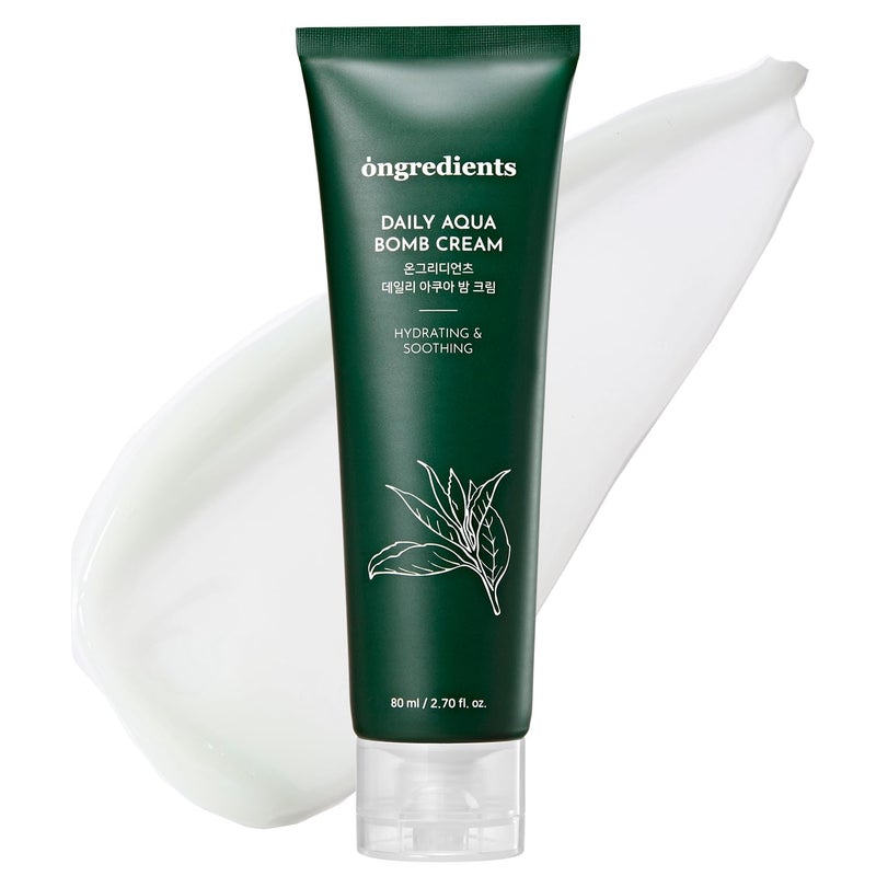 ONGREDIENTS ONGREDIENTS Green Tea Cooling Cream, Water Gel Cream, Hydrating Cream For Oily Skin, Niacinamide, Hyaluronic Acid, 2.70 Fl Oz, 2 Pc