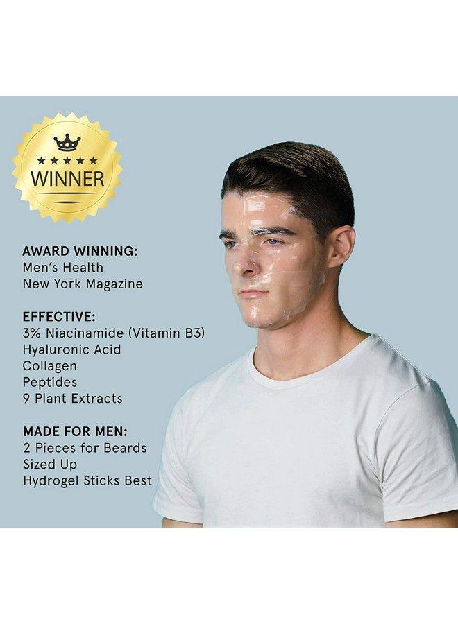 JAXON LANE Bro Mask: Korean Face Mask For Men ; 2 Pc Hydrating Anti Aging Sheet Masks Contains Vitamin C Vitamin E Hyaluronic Acid Hydrolyzed Collagen For Face Care & Acne Treatment By Jaxon Lane (4 Pack)  - Image 4