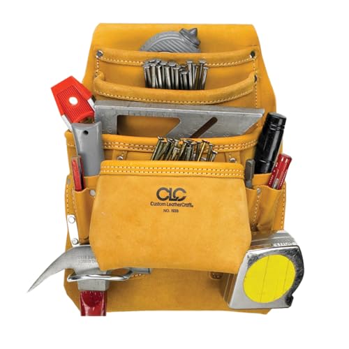 Custom Leathercraft CLC I933 Carpenter's Nail and Tool Bag, Top Grain, 10-Pocket - Image 4