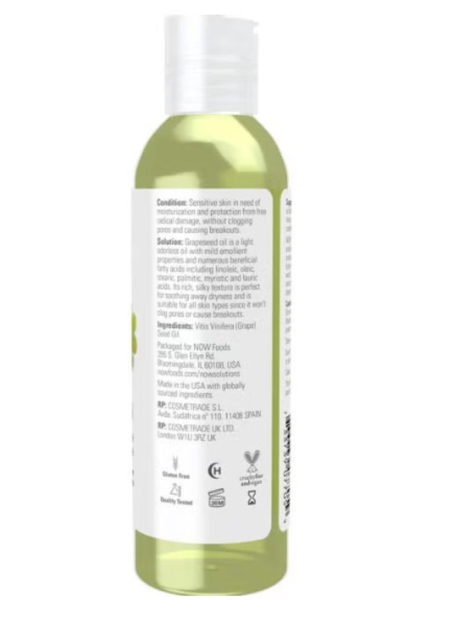 NOW  Grapeseed Oil 118ml – Lightweight Silky Moisturizer for Sensitive & All Skin Types - Image 3