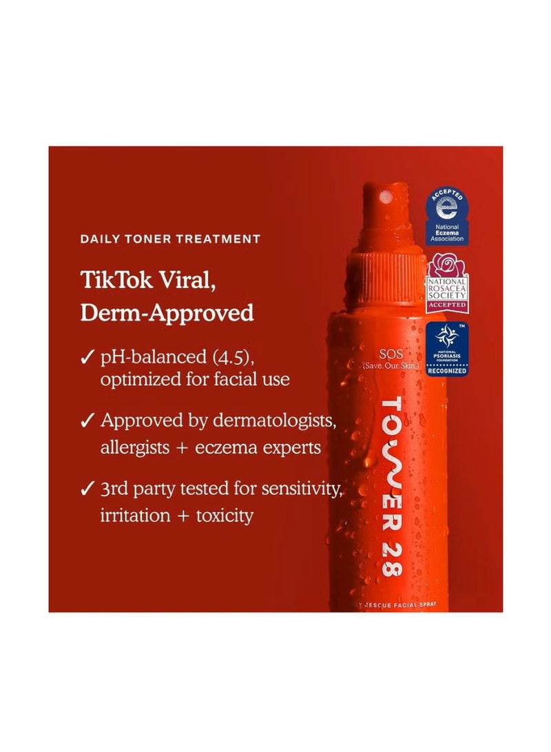 TOWER 28 SOS Daily Rescue Facial Spray | Soothing and Refreshing pH Balancing Toner | Hypochlorous Acid Designed for Sensitive Skin | 4 Fl Oz - Image 2