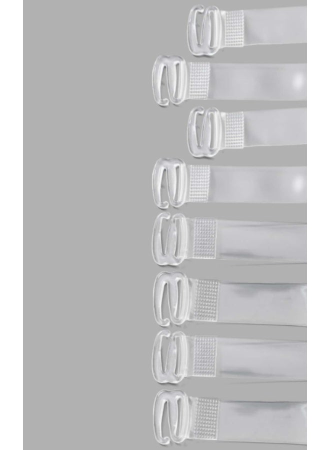 KHAJUL 4-Pair Adjustable Clear Bra Straps, Soft Transparent Shoulder Straps, Non-Slip Replacement Straps for Women Strapless Bras - Image 2