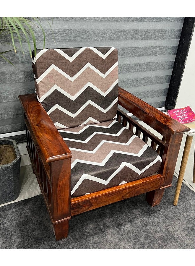 ohello® Stretchable/Spandex Printed Sofa Slip Cover, Pack of 5 Sofa seat Covers can use for livingroom, Couch, Wooden Sofas & Offices (Brown & White, SSC_911) - Image 3
