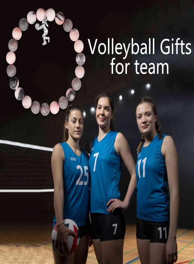 Fullrainbow Volleyball Bracelet for Women Volleyball Gifts for Team Volleyball Stuff Volleyball Gifts Volleyball Jewelry Volleyball Party Favors Inspirational Gifts (Pink Volleyball Gifts-B) - Image 3