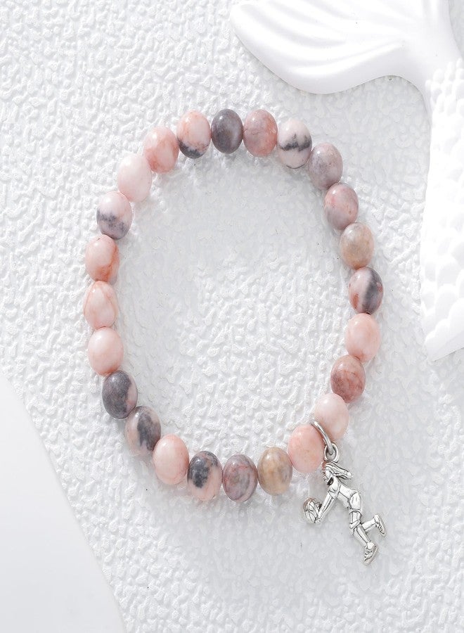 Fullrainbow Volleyball Bracelet for Women Volleyball Gifts for Team Volleyball Stuff Volleyball Gifts Volleyball Jewelry Volleyball Party Favors Inspirational Gifts (Pink Volleyball Gifts-B) - Image 5