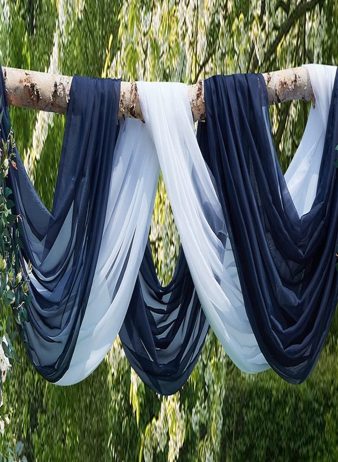 LinenZone Navy Window Scarf Valance in 216 Inch Size. Use Window Scarves as Canopy Bed or Backdrop Curtains, Curtain Scarf, or Sheer Fabric for Draping. (Amazing 55 x 216, Navy) - Image 3