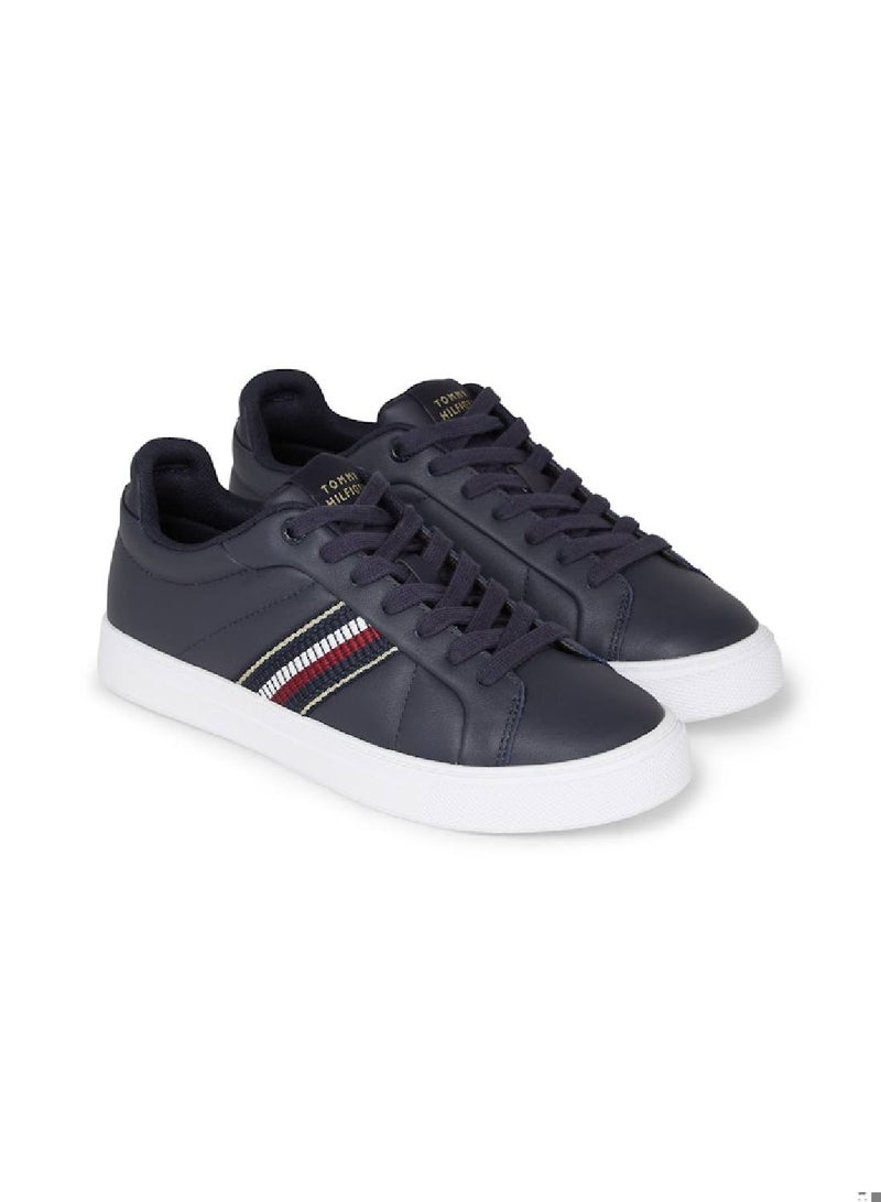 TOMMY HILFIGER Leather Signature Tape Court Trainers - Image 2