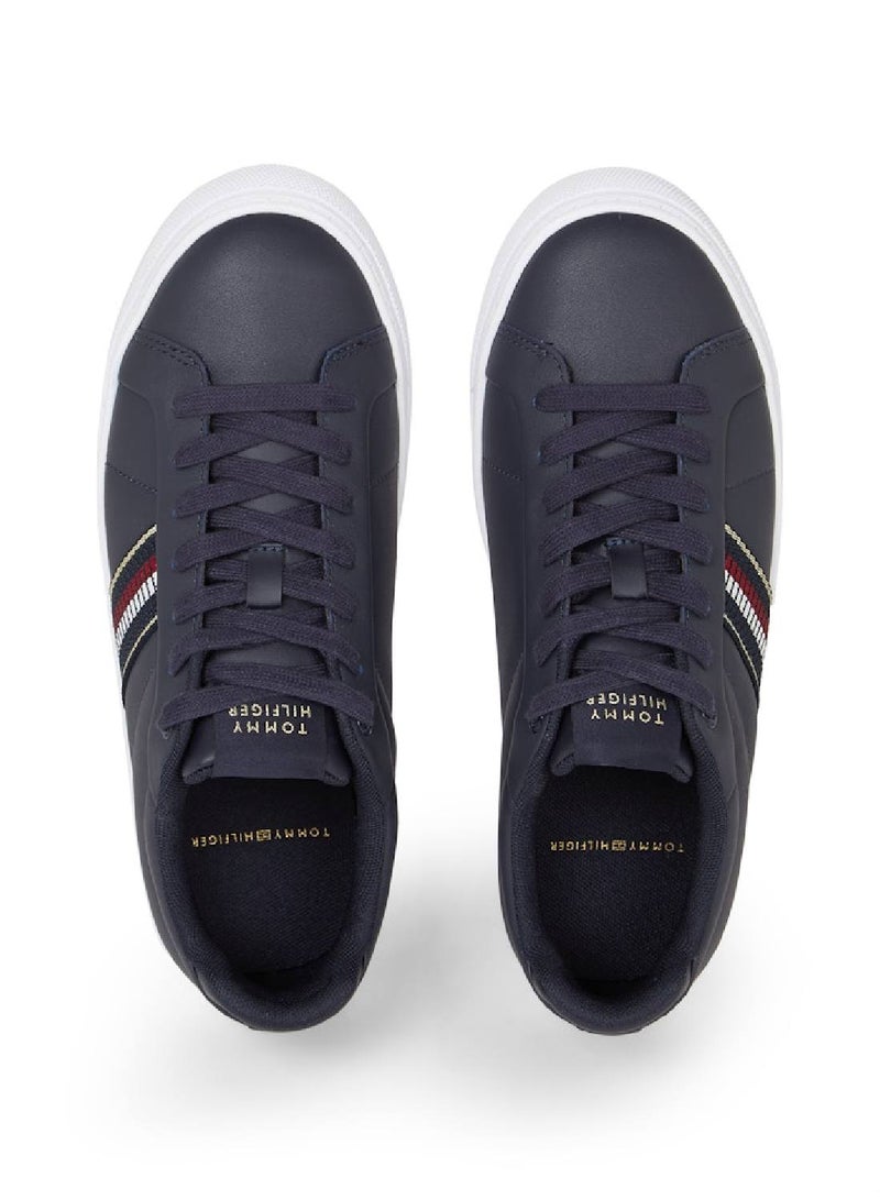 TOMMY HILFIGER Leather Signature Tape Court Trainers - Image 3