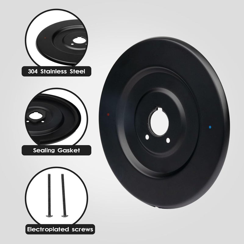 FIMXSD Escutcheon Replacement for Moen 16090 Chateau Collection, Shower Handle Cover Plate for One-Handle Tub and Shower Faucets (Black) - Image 3