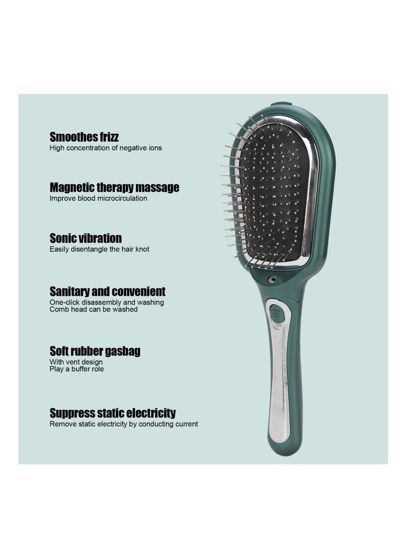 SYOSI Electric Massage Comb, Vibration Scalp Massage Hair Care Brush Negative Ion Technology Comb Hair Detangling Tool Anti-Static Hair Straightening Comb Removable Comb Pad for All Hair Types Smooth Hair  - Image 3